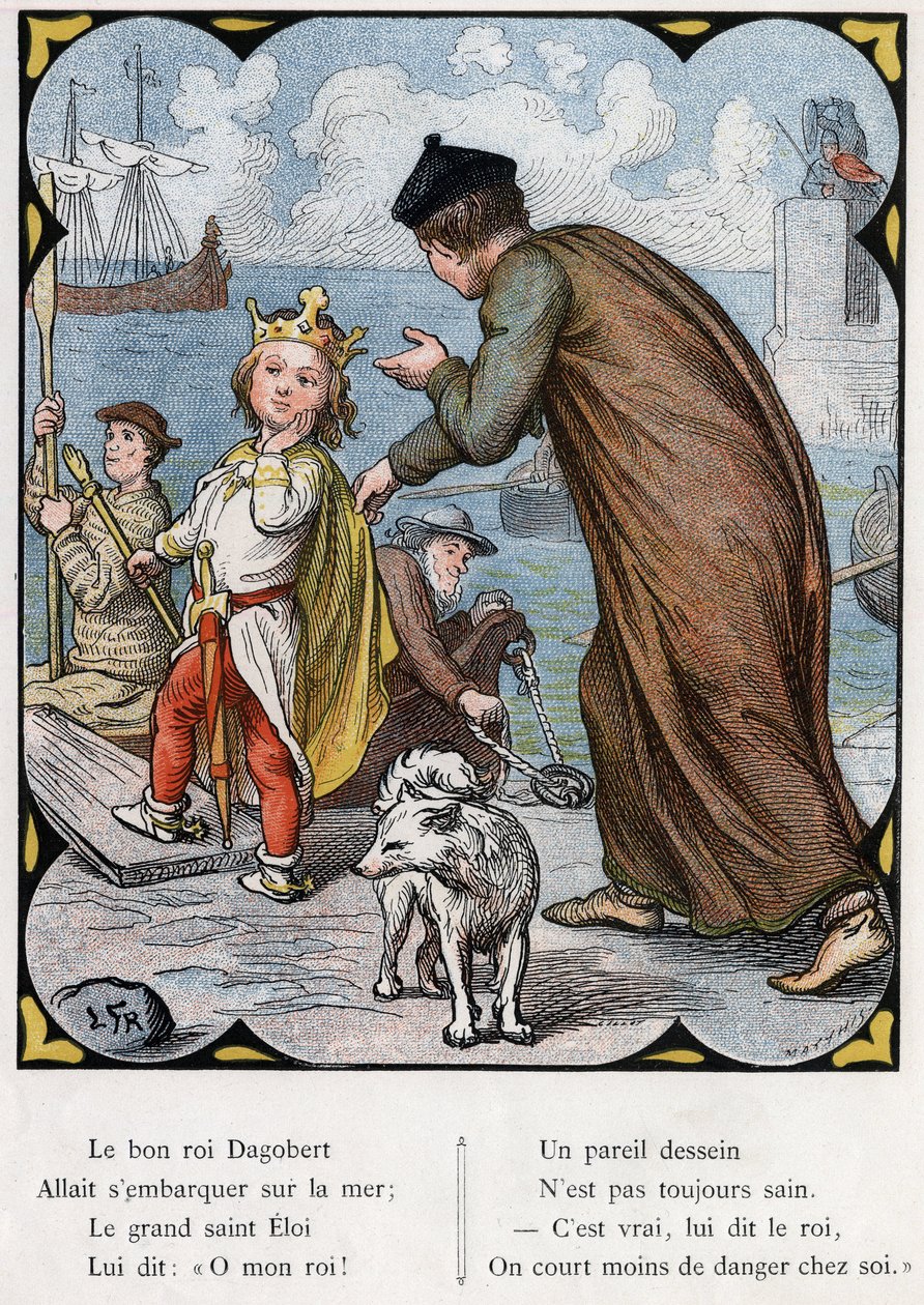 Ilustrace Lorenze Frolicha (1820-1908) k populární písni „Dobrý král Dagobert““. Edice J. Hetzel. Kolem 1880. od Lorens Frolich