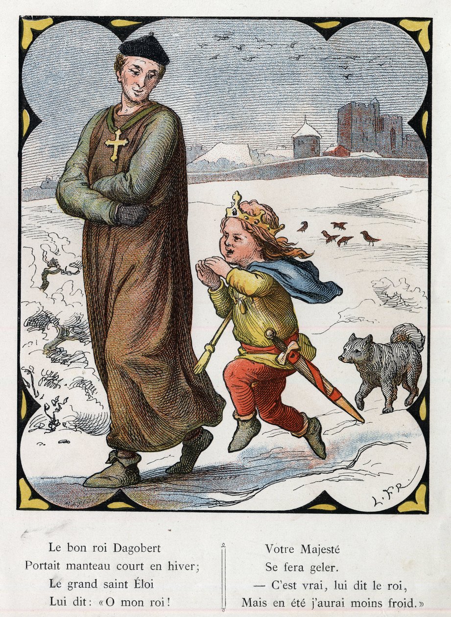 Ilustrace Lorenze Frolicha (1820-1908) k populární písni „Dobrý král Dagobert““. Edice J. Hetzel. Kolem 1880. od Lorens Frolich
