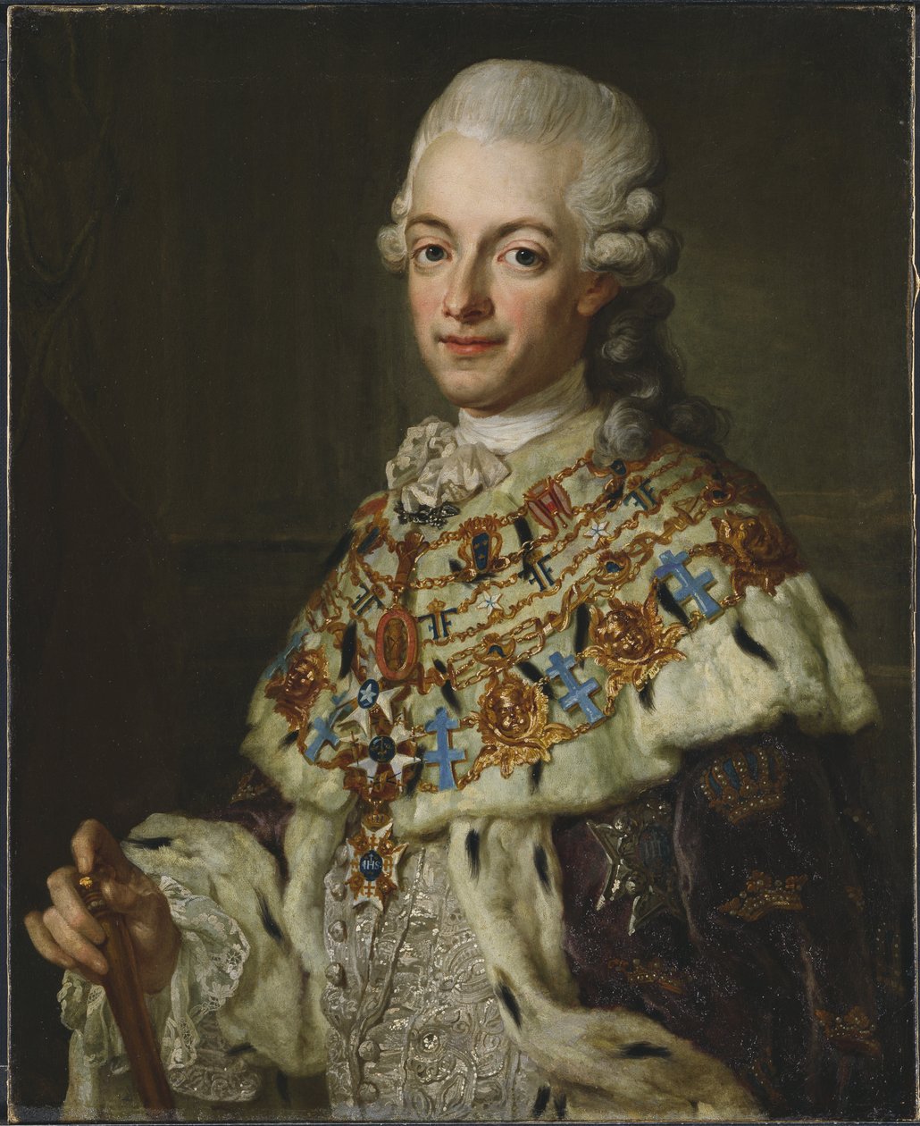 Gustave III de Suede - Portrét švédského krále Gustava III (1746-1792), od Pascha, Lorenze, mladšího (1733-1805). Olej na plátně, cca 1773. Rozměr : 77x62 cm. Národní muzeum Stockholm od Lorens the Younger Pasch