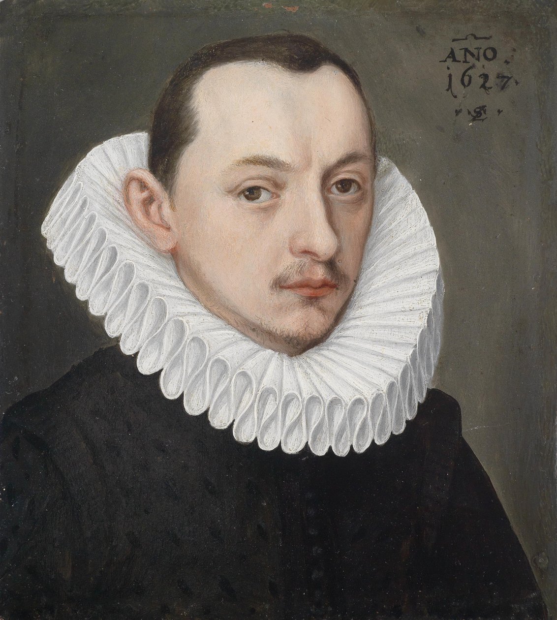 Portrét gentlemana s mlýnským límcem od Lorenz Strauch