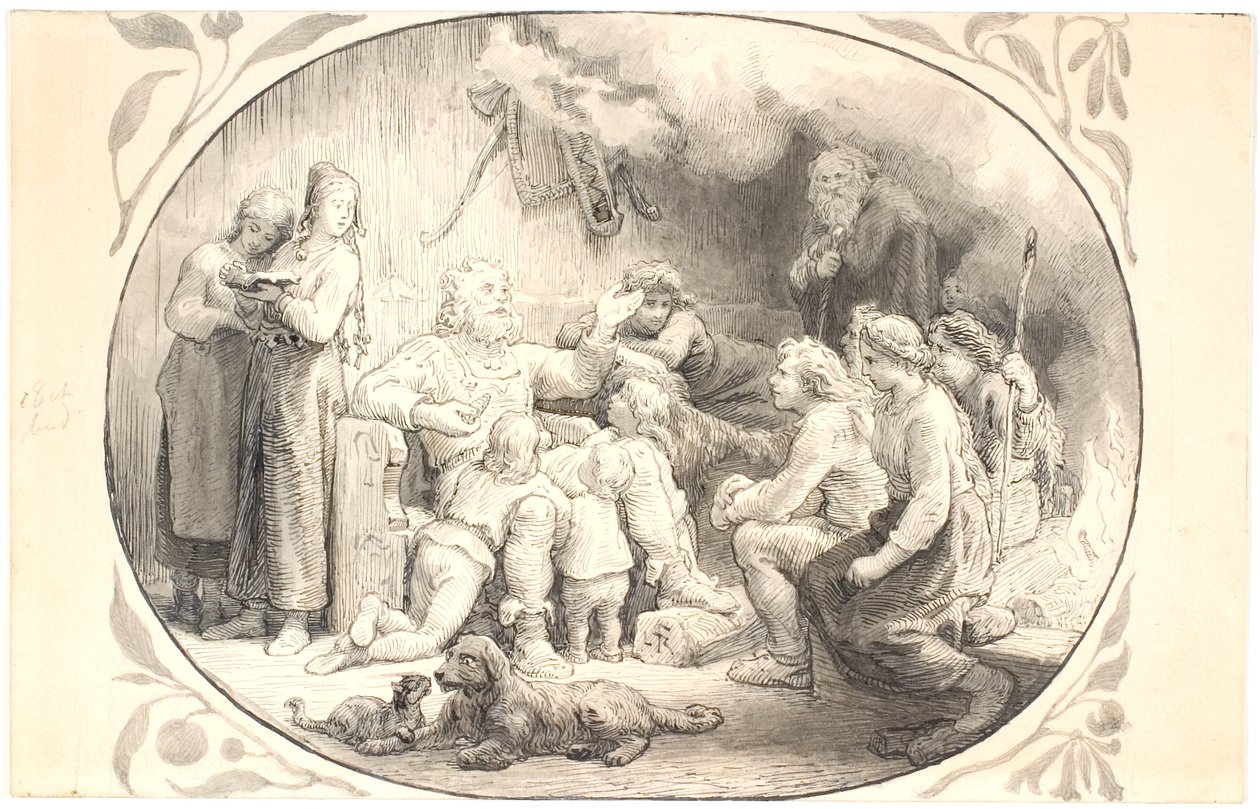 Ilustrace ke kapitole „Tým jde domů“ od Lorenz Frølich