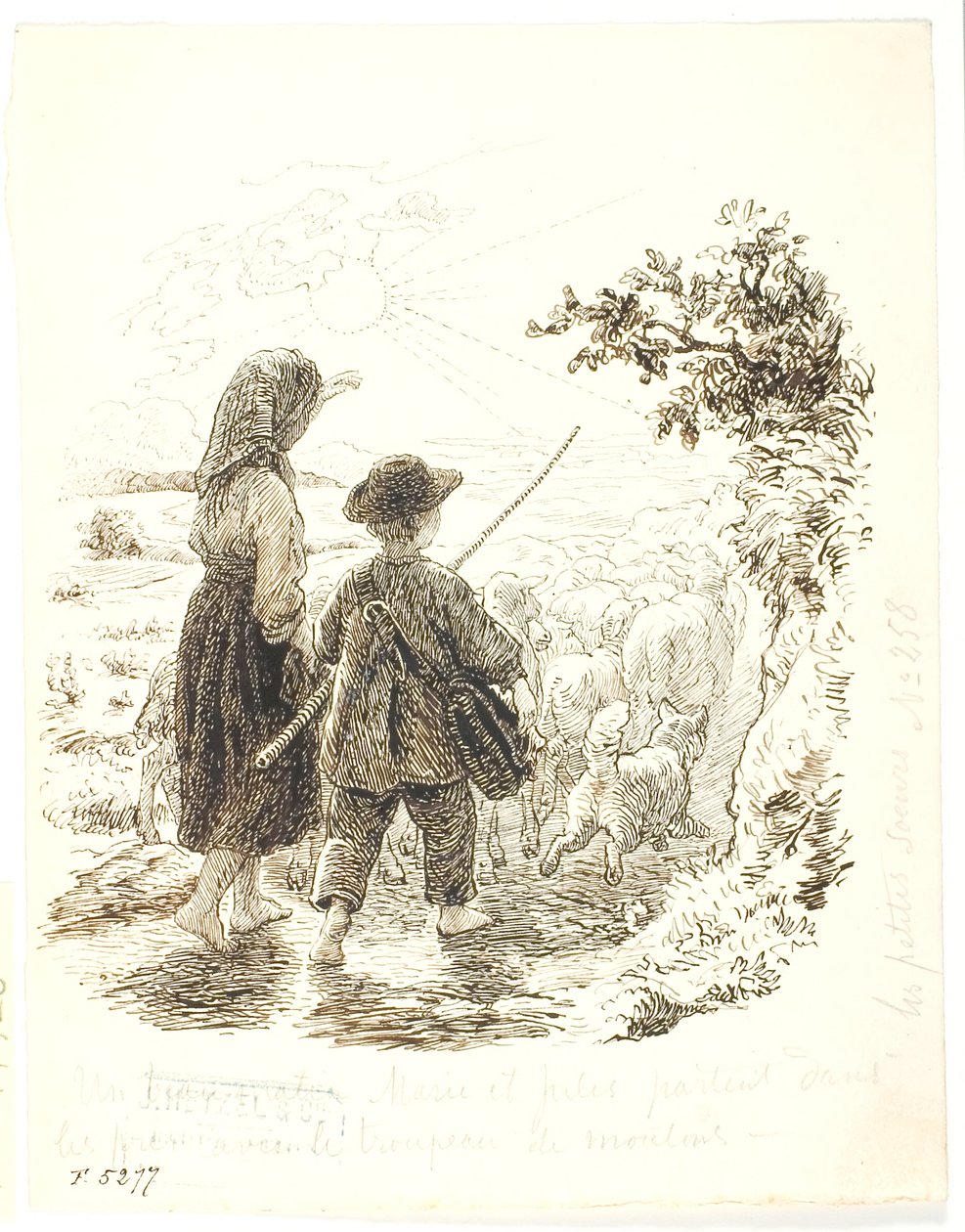 Marie a Jujules jako pastýři od Lorenz Frølich