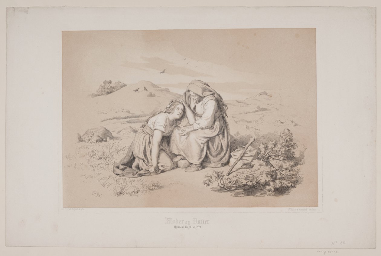 Matka a dcera, p. 289, ilustrace k filmu Christiana Winthera "Flight of the Deer" od Lorenz Frølich