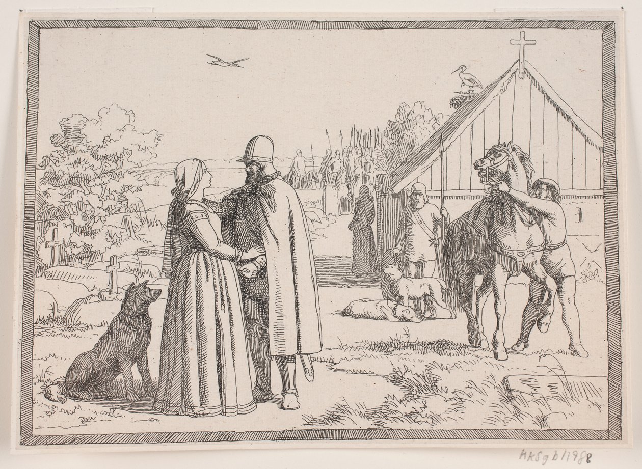 Ilustrace k básni Adama Oehlenschlägera „Dvě kostelní věže“ od Lorenz Frølich