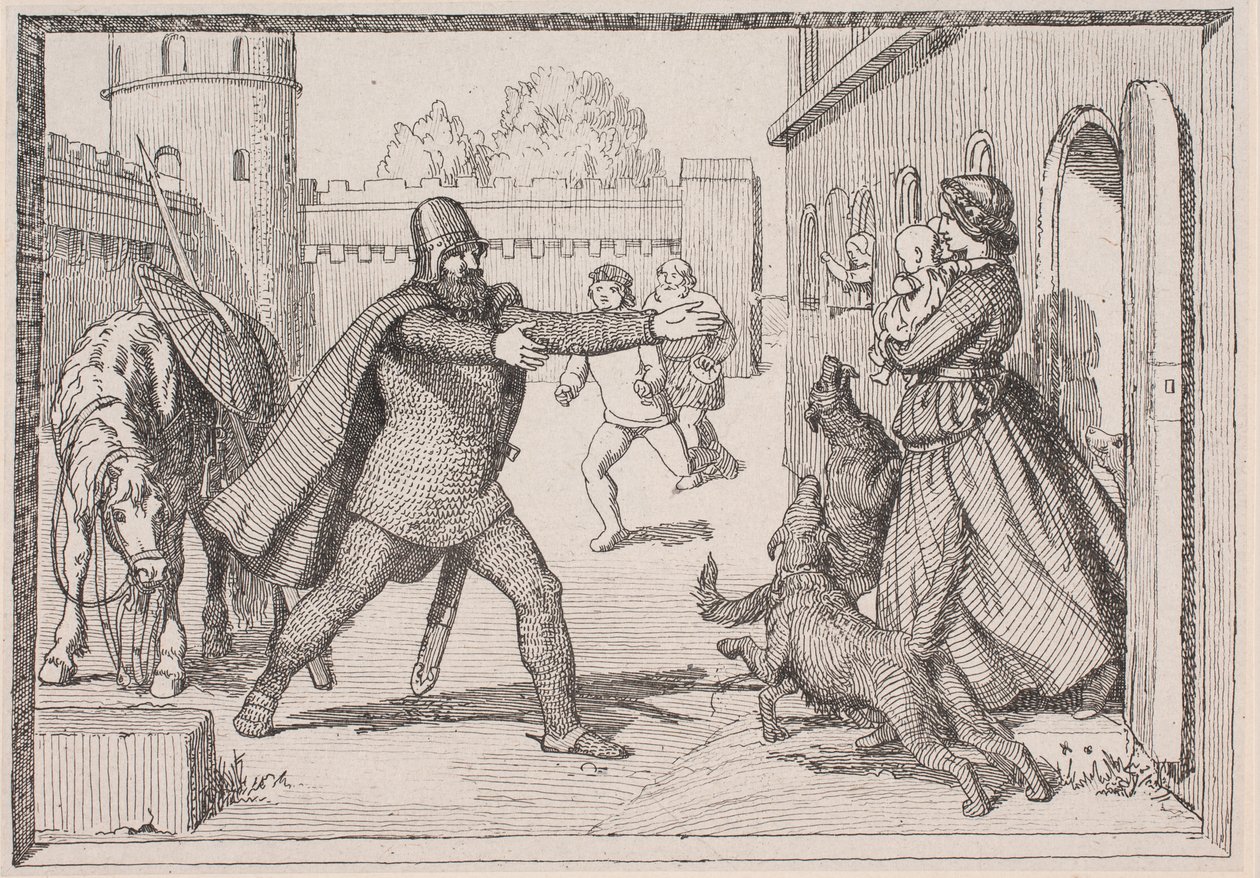 Ilustrace k básni Adama Oehlenschlägera „Dvě kostelní věže“ od Lorenz Frølich