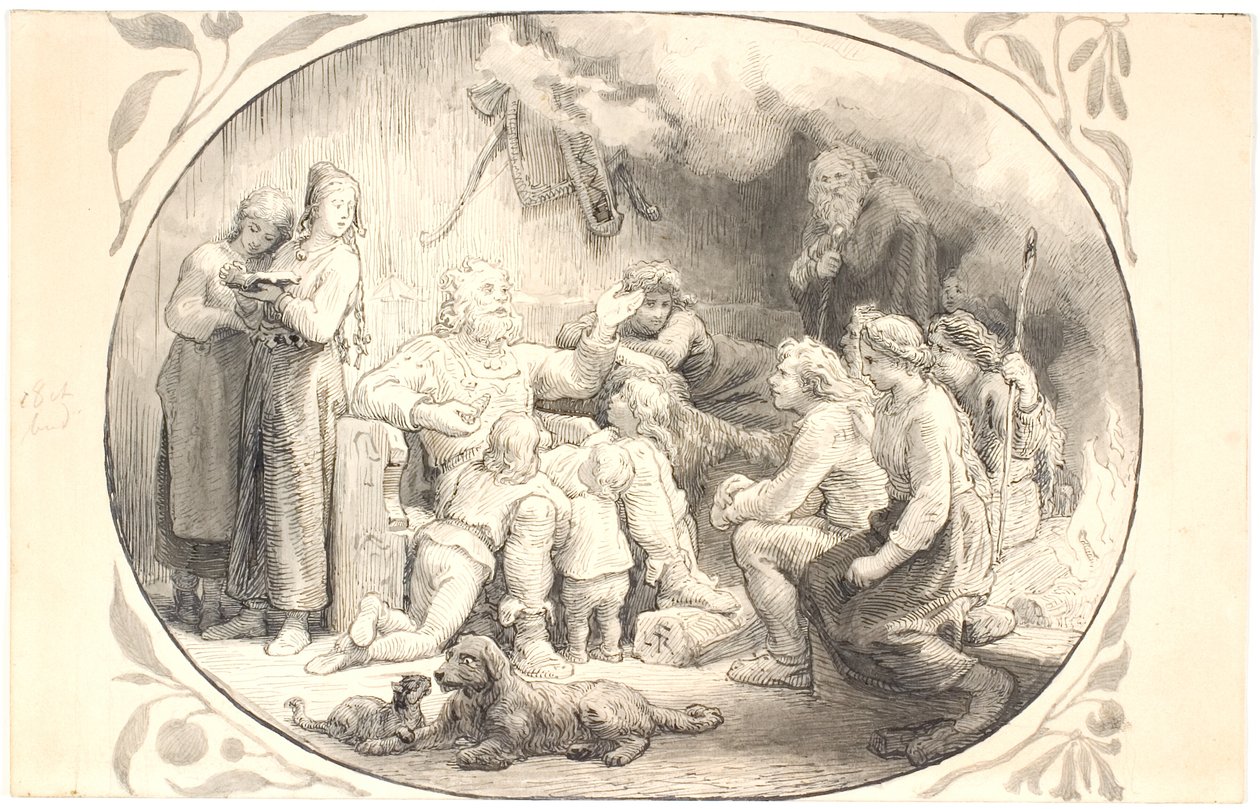 Ilustrace ke kapitole „Tým jde domů“ od Lorenz Frølich