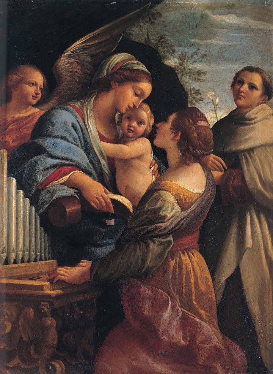 Madona s dítětem, svatá Cecílie a svatý Albert od Lorenzo Garbieri