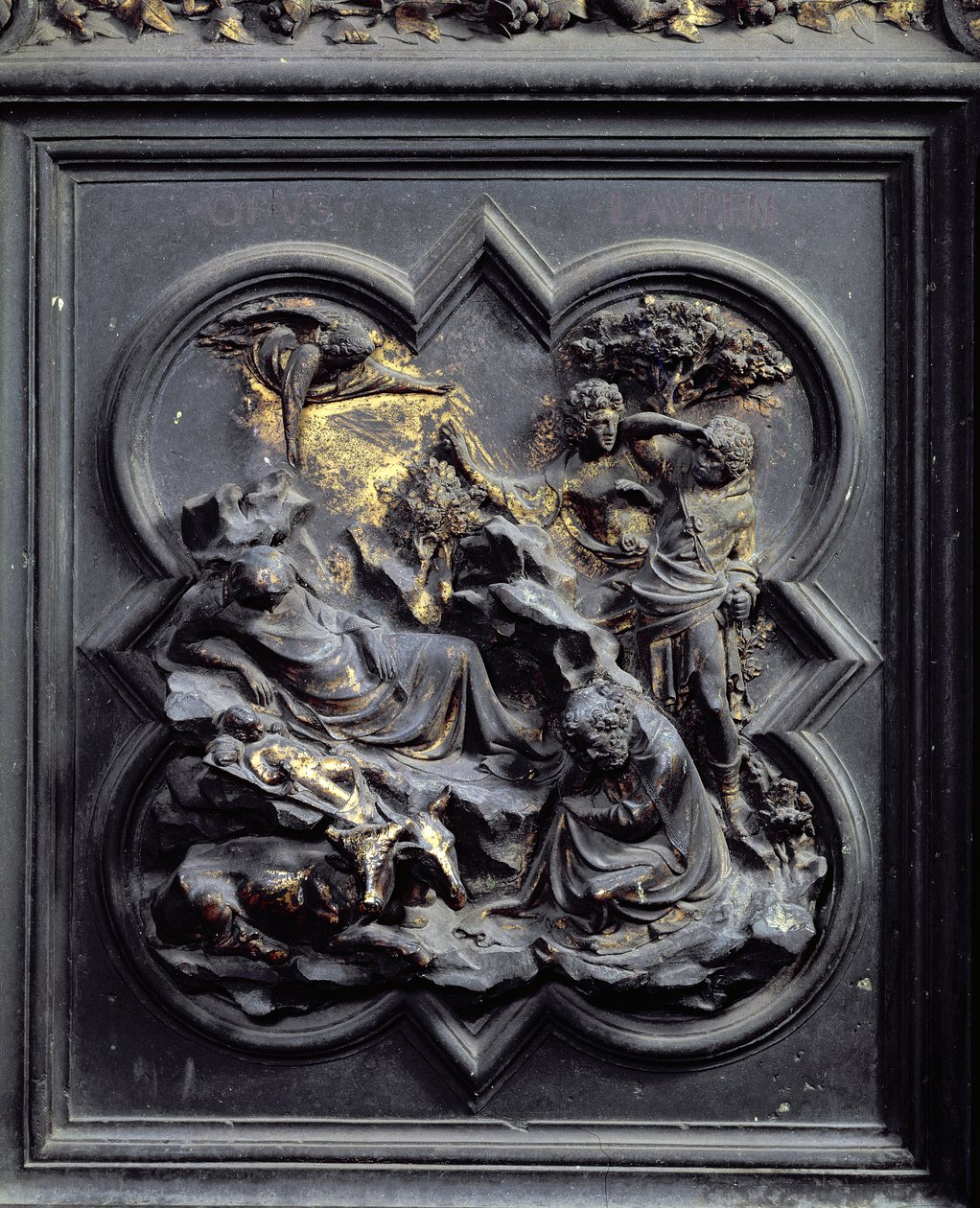Narození Páně, druhý panel Severních dveří baptisteria San Giovanni, 1403-24 (bronz) od Lorenzo Ghiberti