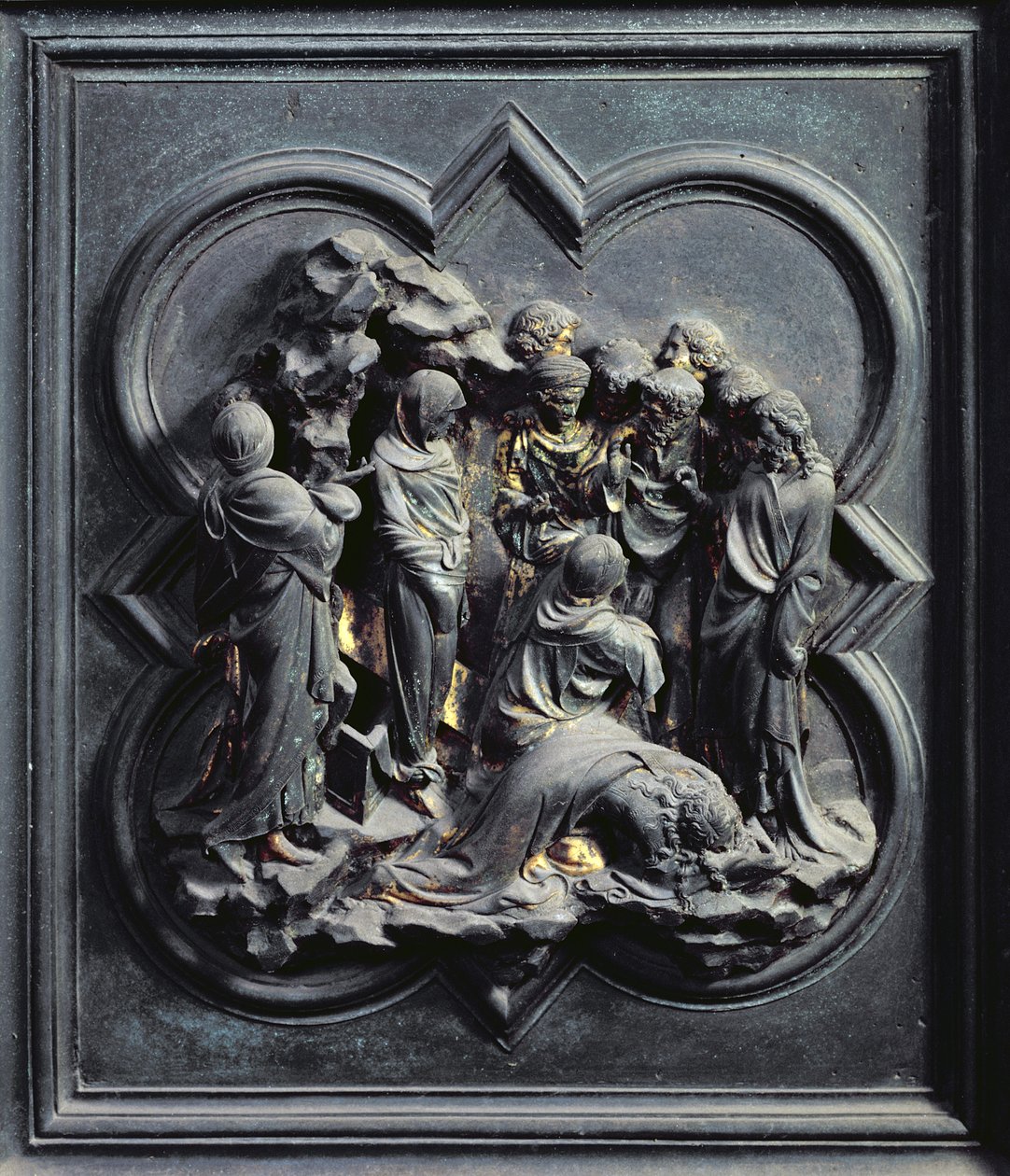 Vzkříšení Lazara, desátý panel Severních dveří baptisteria San Giovanni, 1403-24 (bronz) od Lorenzo Ghiberti