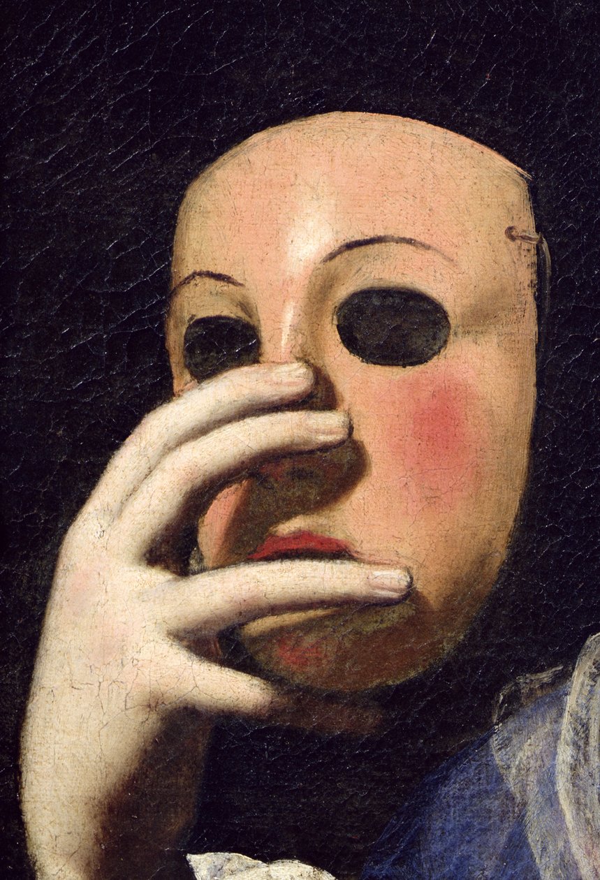 Žena s maskou (detail 154158) od Lorenzo Lippi