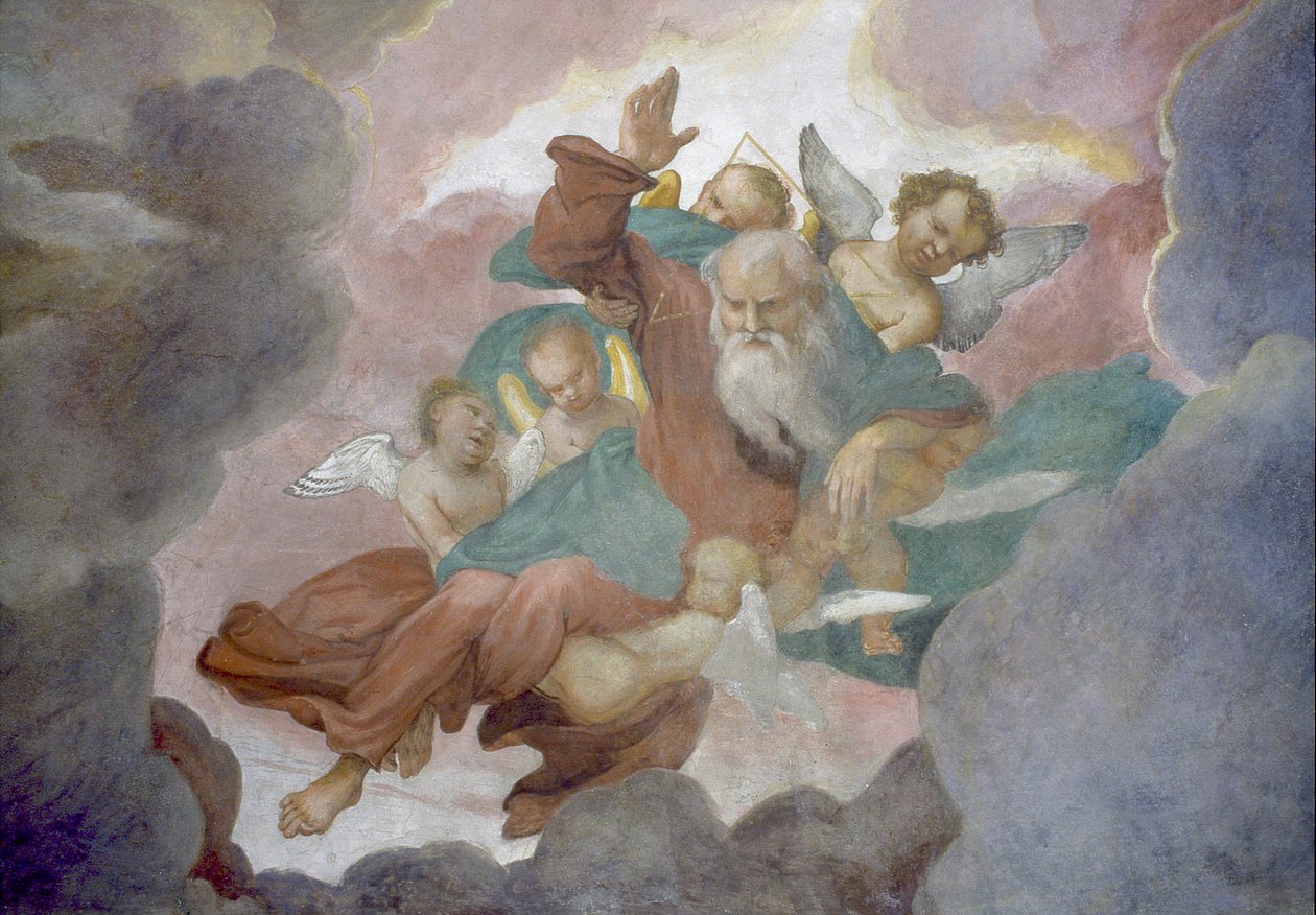 Bůh pozvednutý anděly, 1525 od Lorenzo Lotto