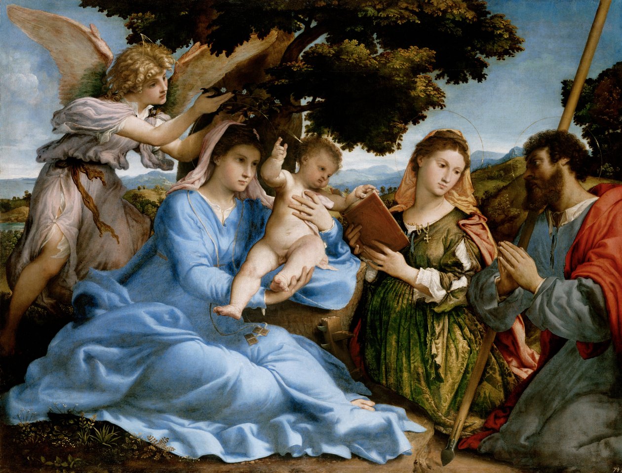 Madonna a dítě se svatými Kateřinou a Thomasem (sacra conversazione) od Lorenzo Lotto