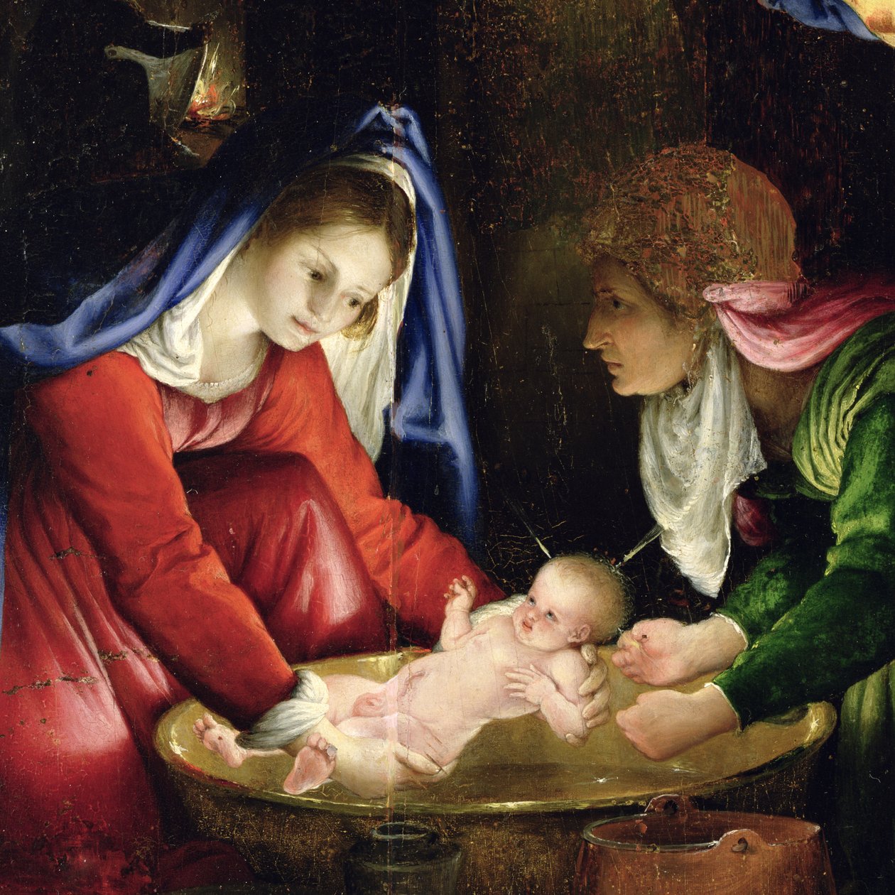 Narození Páně, 1527 (detail 175141) od Lorenzo Lotto