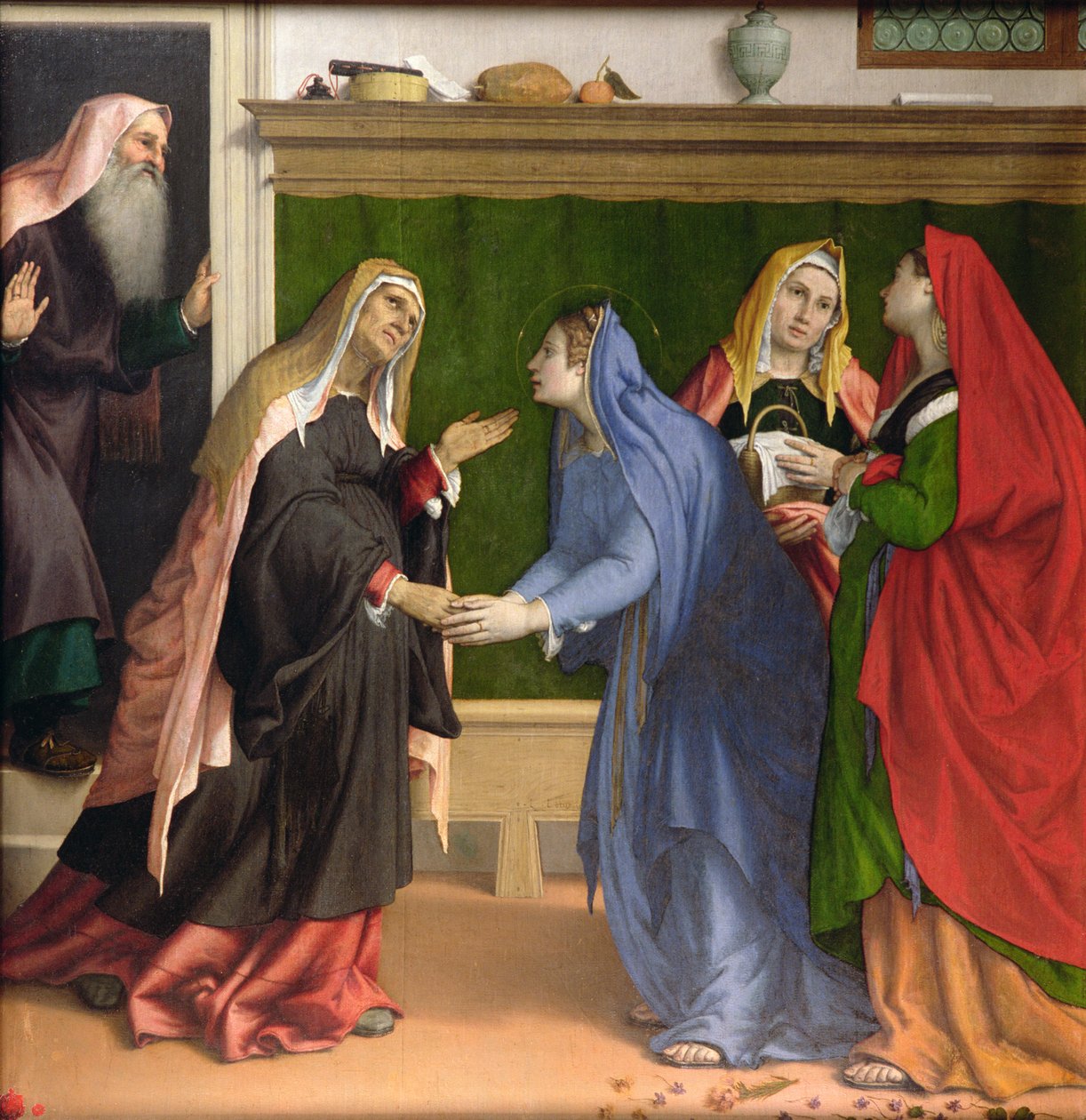 The Visitation, c.1530-35 detail of 81262 od Lorenzo Lotto