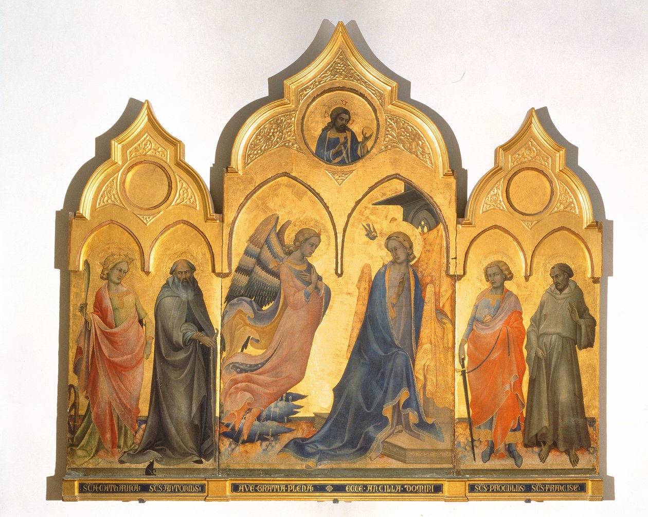 Zvěstování se svatými (tempera na panelu) od Lorenzo Monaco