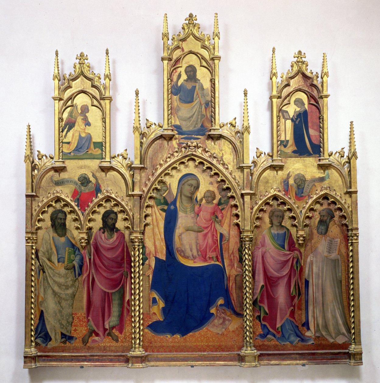 Madonna a dítě se svatými (tempera na panelu) od Lorenzo Monaco
