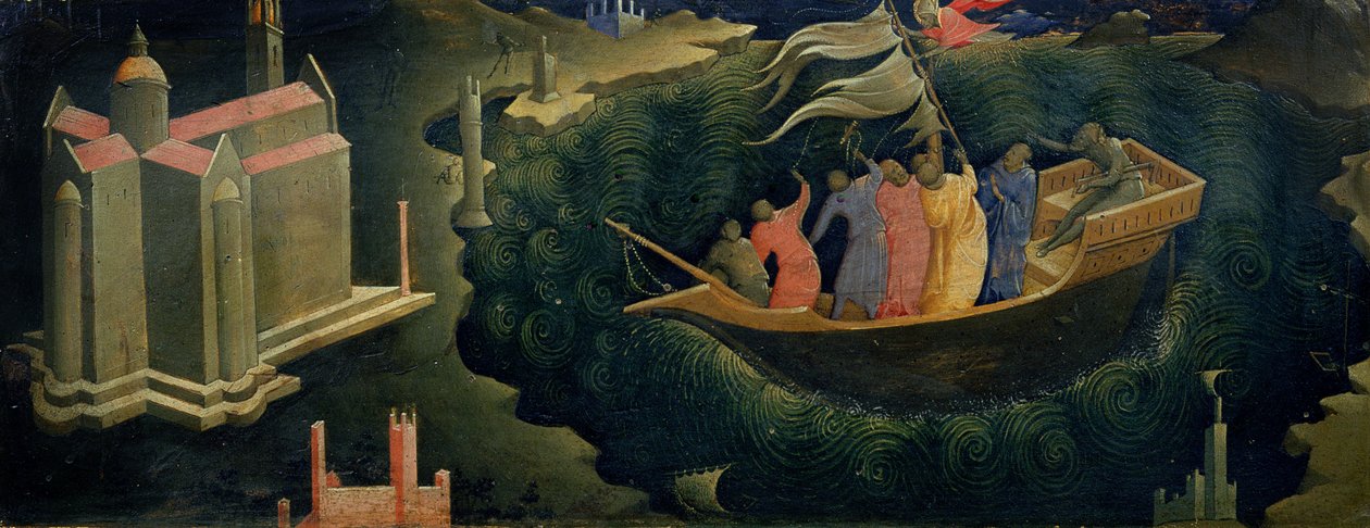 Mikuláš z Myry Uklidnění bouře (tempera na panelu) od Lorenzo Monaco