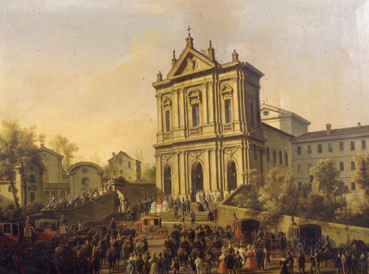 Návštěva papeže Řehoře XVI. v kostele San Gregorio al Celio, kolem 1831-47 od Lorenzo Scarabellotto