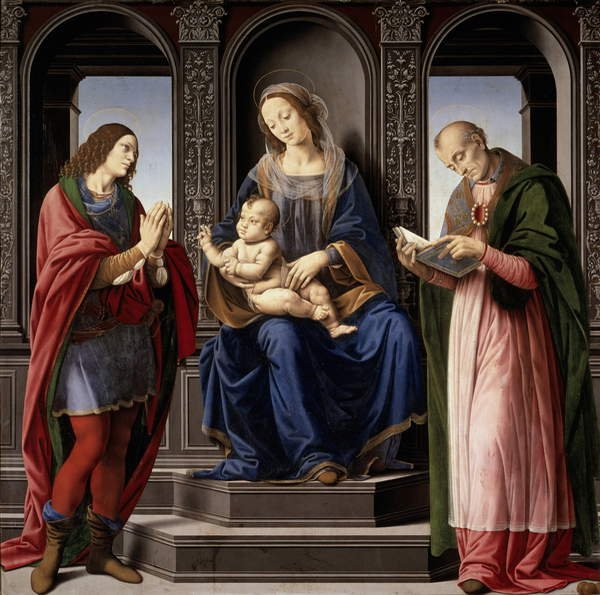 Madonna a dítě s SS. Julian a Nicholas od Lorenzo di Credi