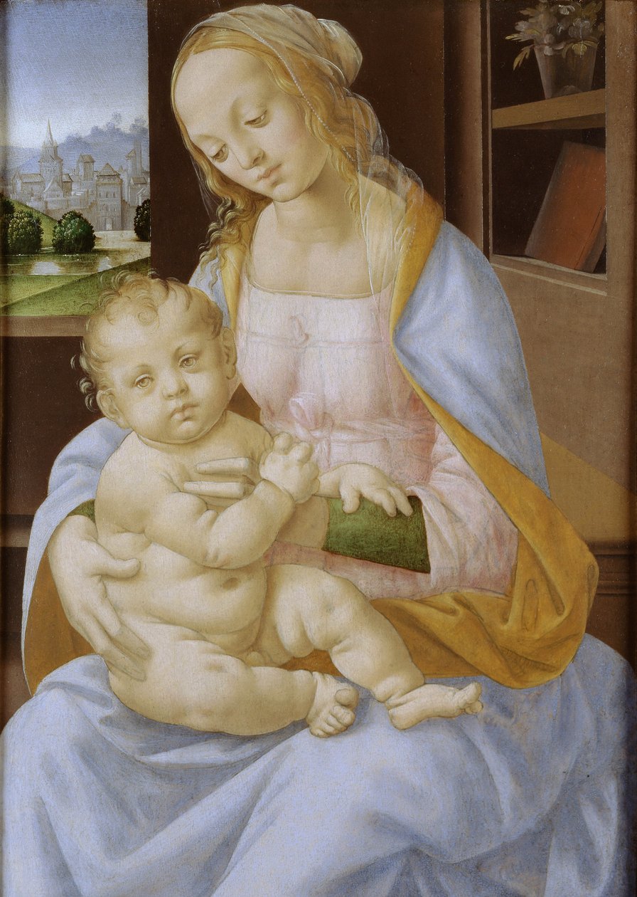 Panna a dítě, 15.-16. století (olej a tempera na desce) od Lorenzo di Credi