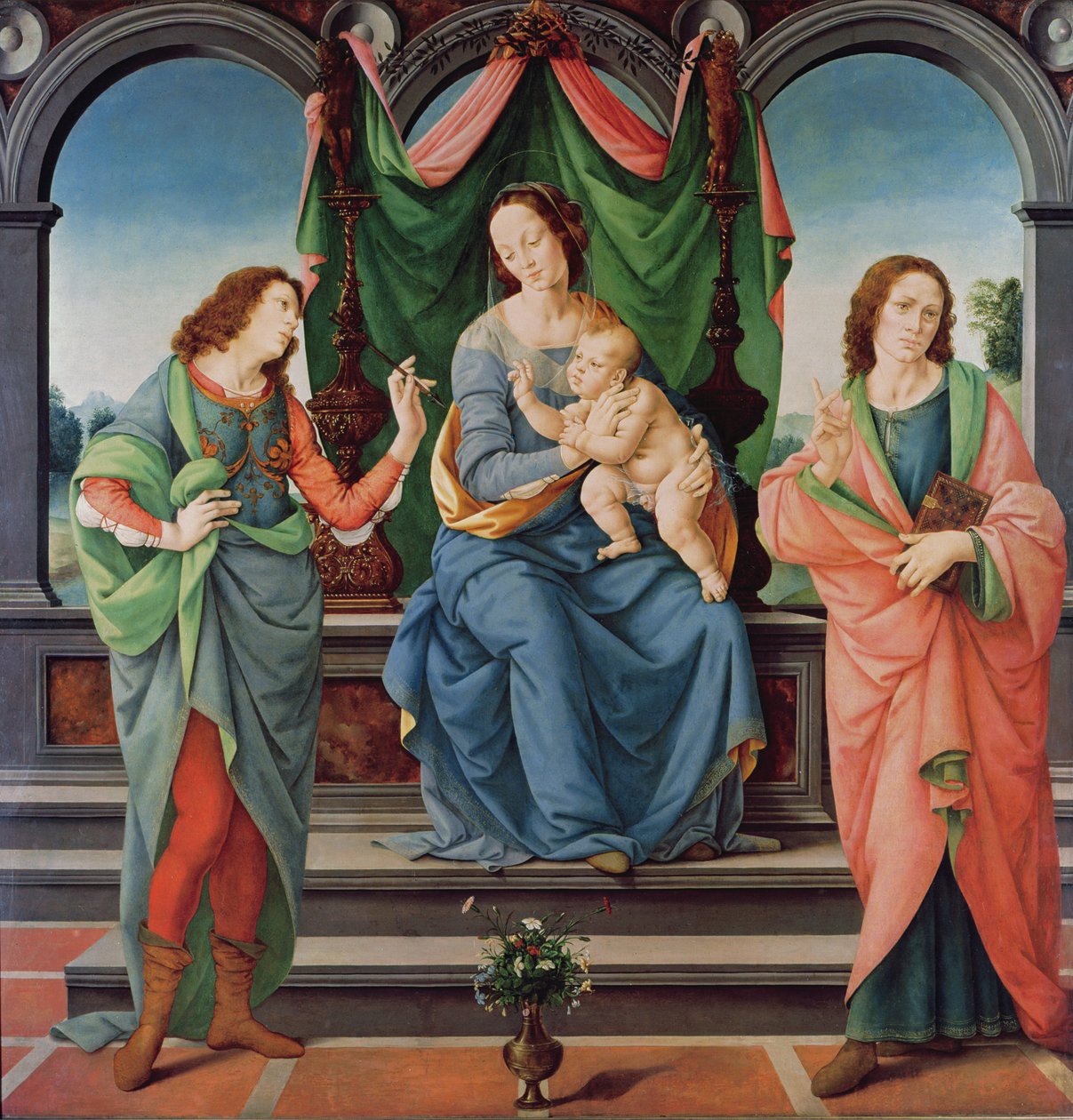 Panna a dítě mezi svatým Janem a svatým Sebastianem od Lorenzo di Credi