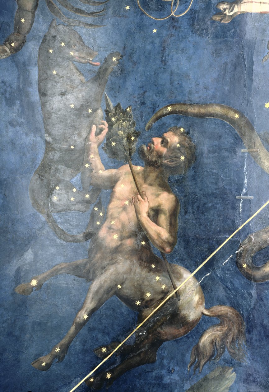 Centaurus, ze stropu Sala dello Zodiaco, 1579 od Lorenzo Costa