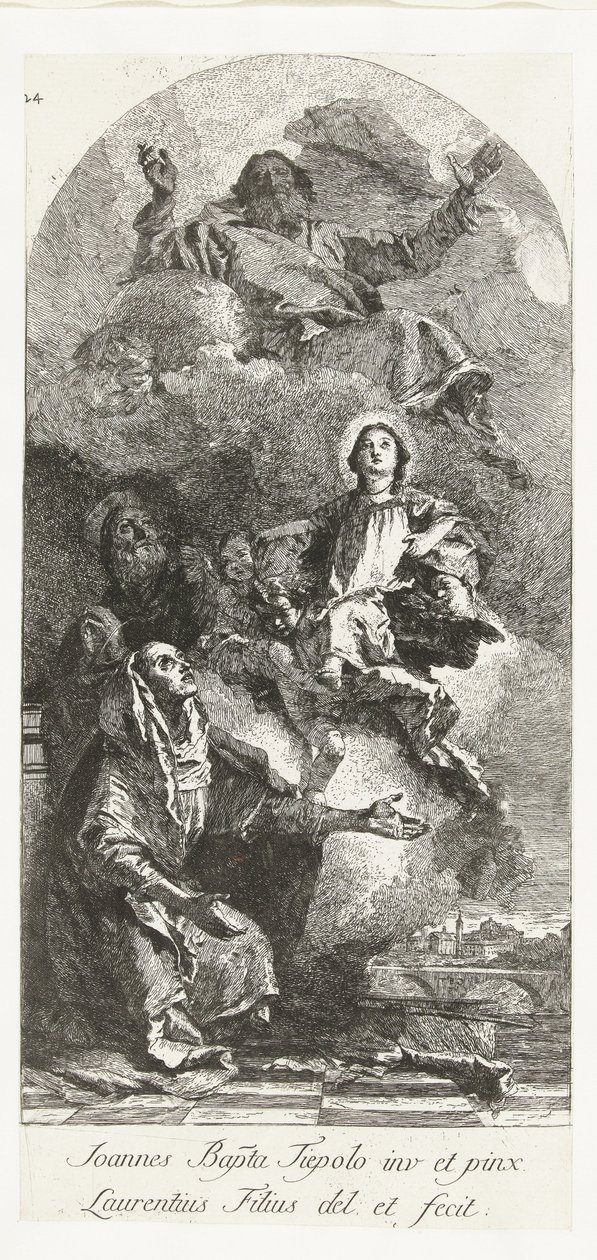 Svatý Joachim a Anna s Bohem Otcem a Pannou Svatá Anna a Joachim s Marií a Bohem Otcem od Lorenzo Baldissera Tiepolo
