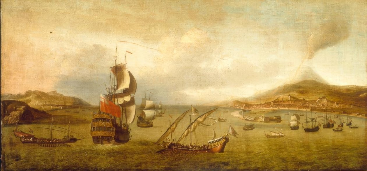 Britská eskadra a levantské galéry v moři od Lorenzo Castro