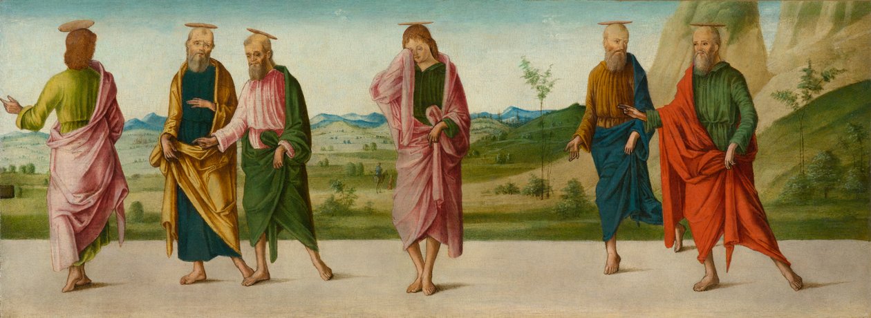 The Miracle of the Catafalque (panel C), cca 1500-1506 (tempera na panelu) od Lorenzo Costa