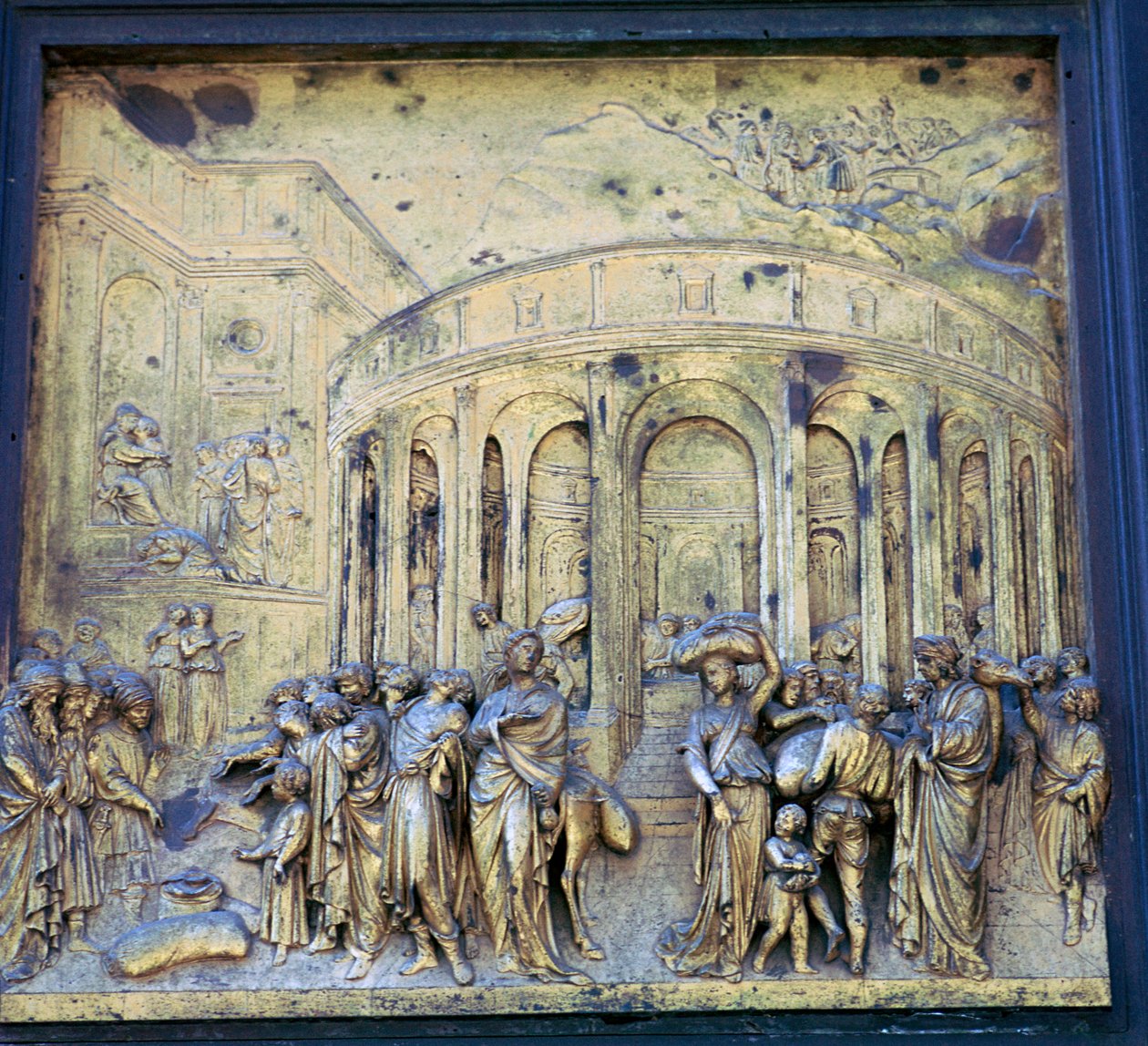 Detail brány ráje, 15. století od Lorenzo Ghiberti