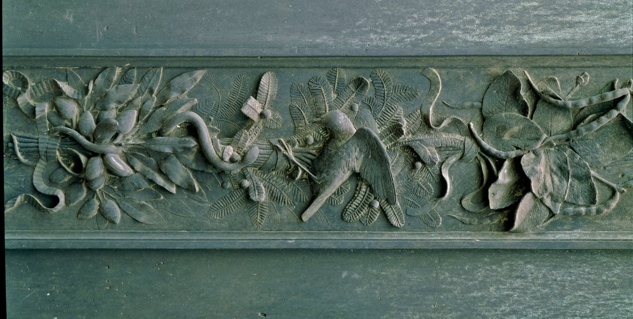 Sochařský rám, detail severní brány. Bronz s nízkým reliéfem od Lorenzo Ghiberti