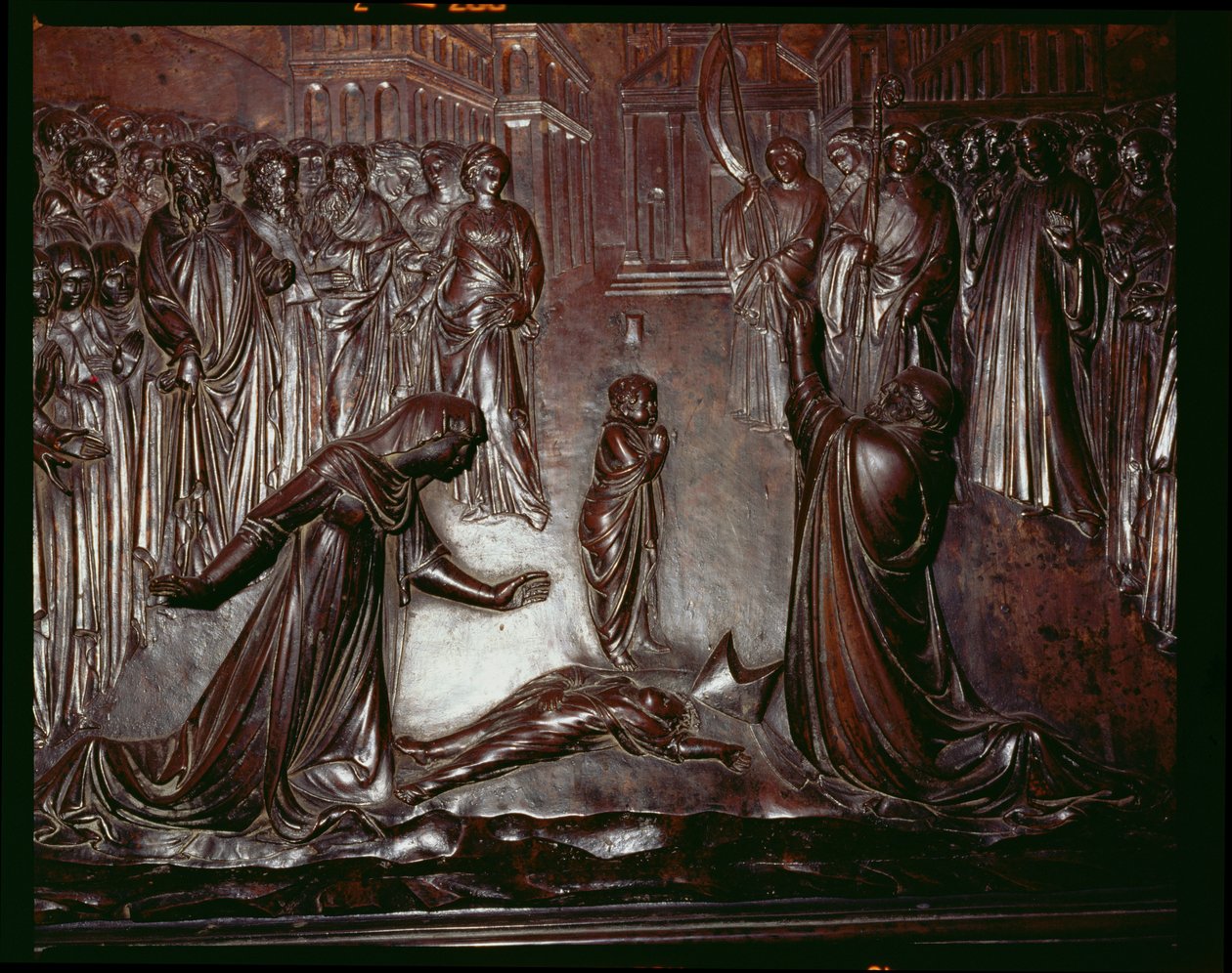 Svatyně svatého Zenobia, detail mrtvého dítěte, asi 1432-42 bronz detail 97641 od Lorenzo Ghiberti