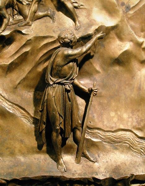 Příběh Kaina a Ábela, detail Kaina, původní panel z východních dveří baptisteria od Lorenzo Ghiberti
