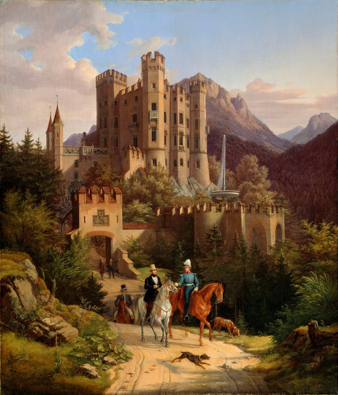 Korunní princ Maxmilián na koni v Hohenschwangau