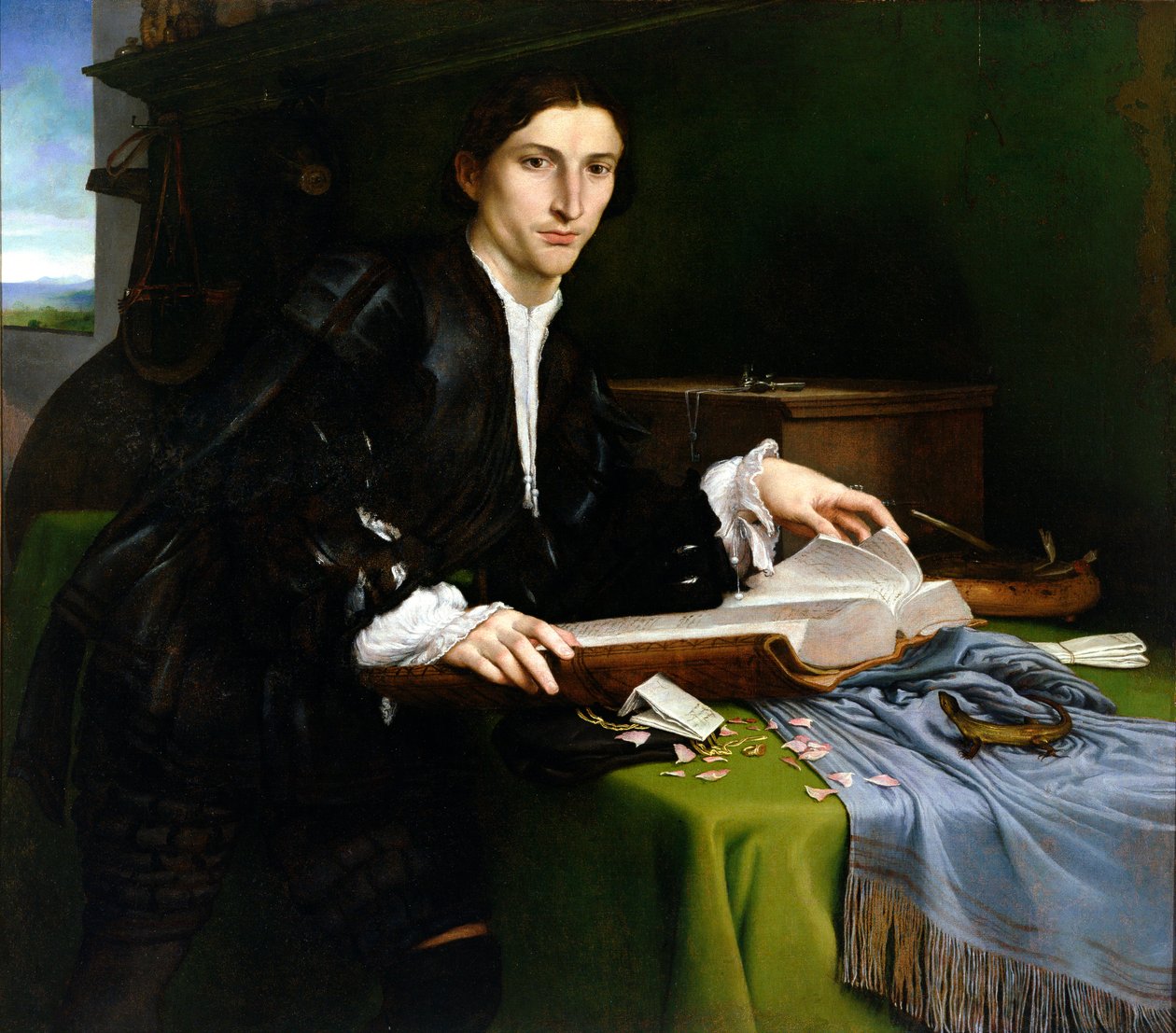 Šlechtic, ve svém ateliéru (po restaurování) od Lorenzo Lotto
