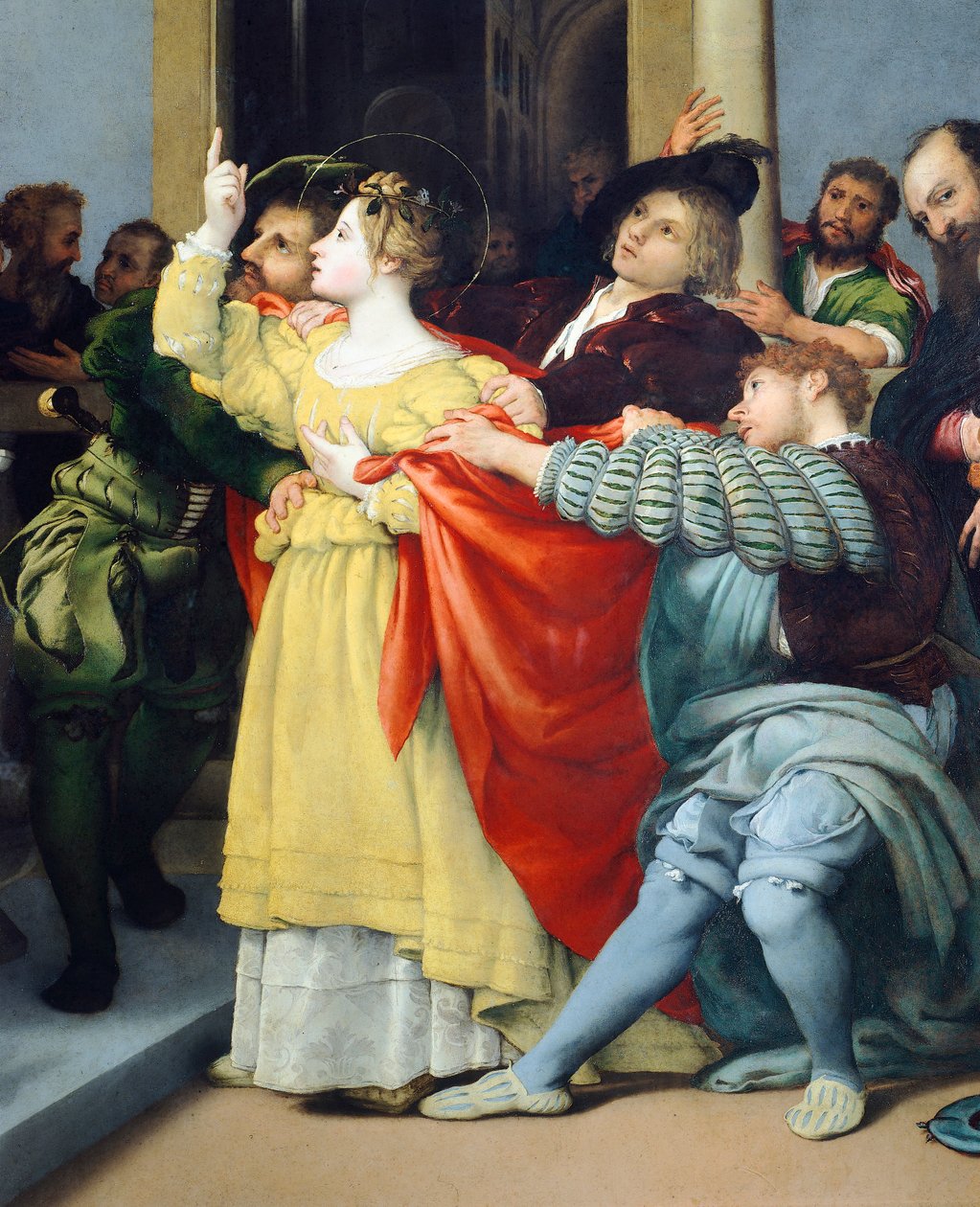 Oltářní obraz Svatá Lucie nebo Svatá Lucie před soudcem od Lorenzo Lotto