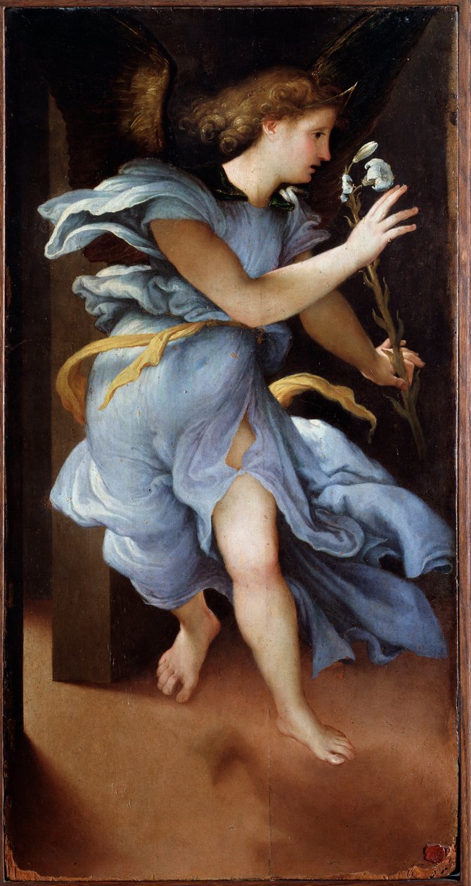 Anděl zvěstování - Malba od Lorenzo Lotto
