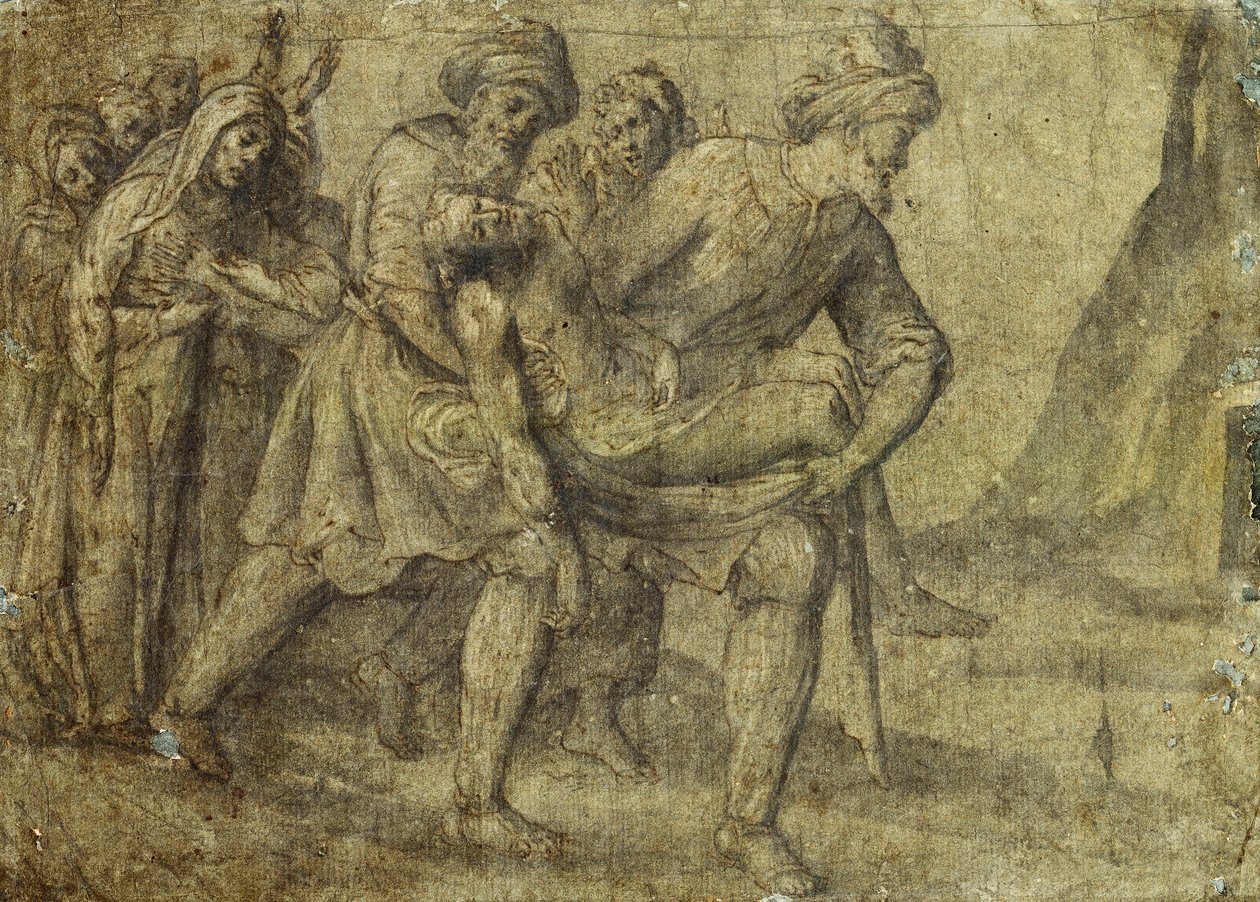 Kristus nese k hrobu, od Lorenzo Lotto