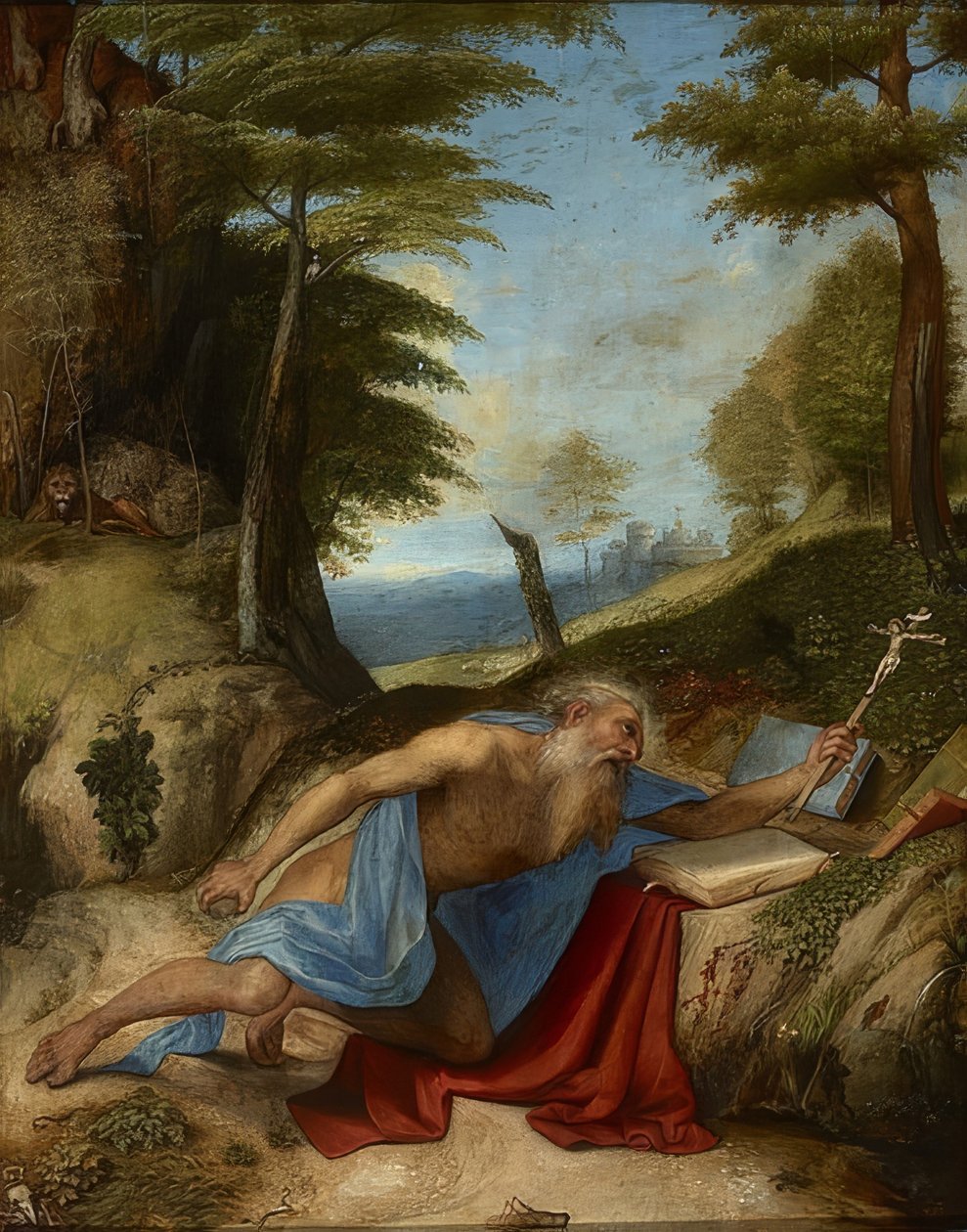 Kajícný svatý Jeroným. Kolem roku 1513 od Lorenzo Lotto