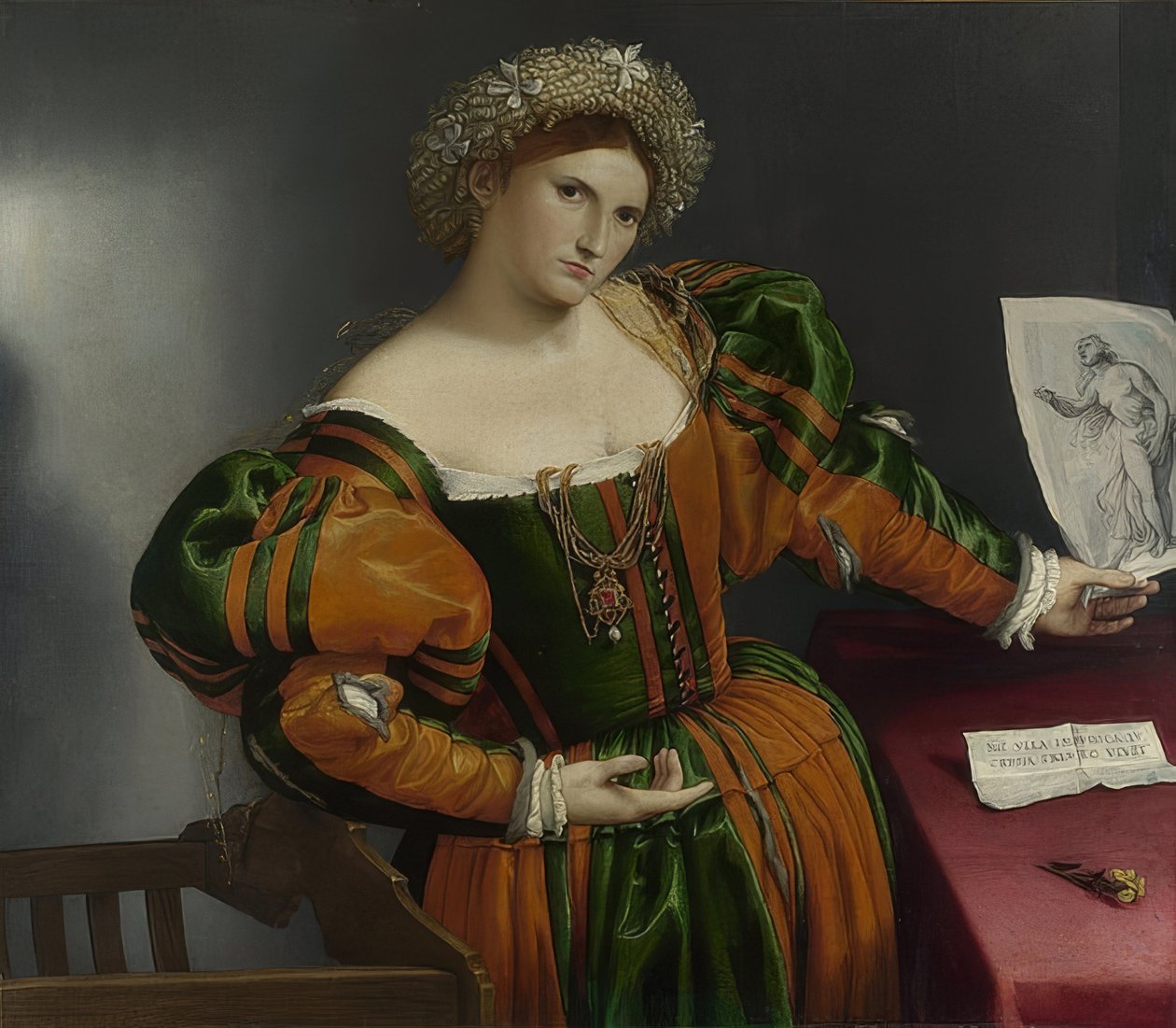 Portrét ženy (Lucretia). Kolem 1530-32 od Lorenzo Lotto