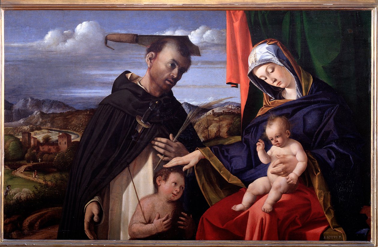 Madona s dítětem se svatým Petrem z Verony od Lorenzo Lotto