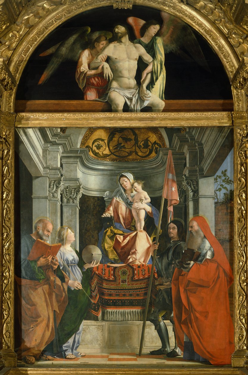Madonna a svatí od Lorenza Lotta (asi 1480-1556), olej na plátně od Lorenzo Lotto
