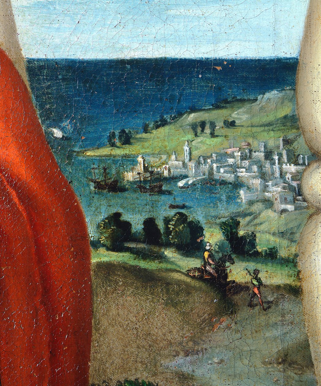 Madona ve slávě se svatými Kosmou a Damiánem v adoraci od Lorenzo Lotto