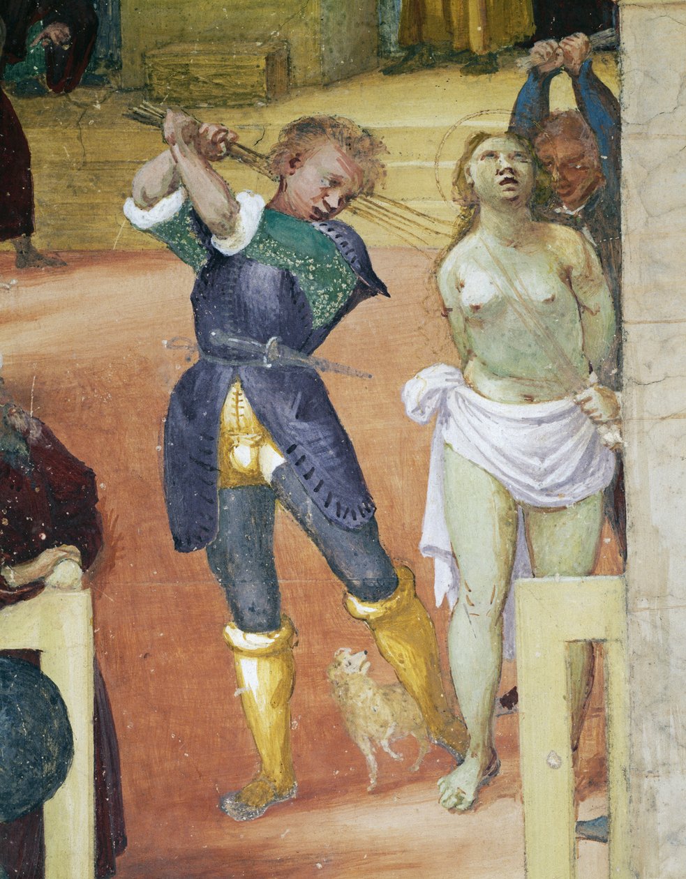 Umučení svaté Barbory, detail z Příběhů svaté Barbory od Lorenzo Lotto