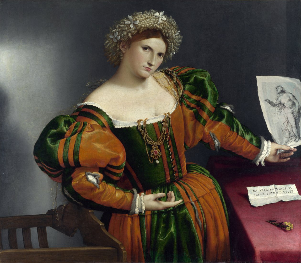 Portrét Benátčana jako Lucrezia od Lorenzo Lotto