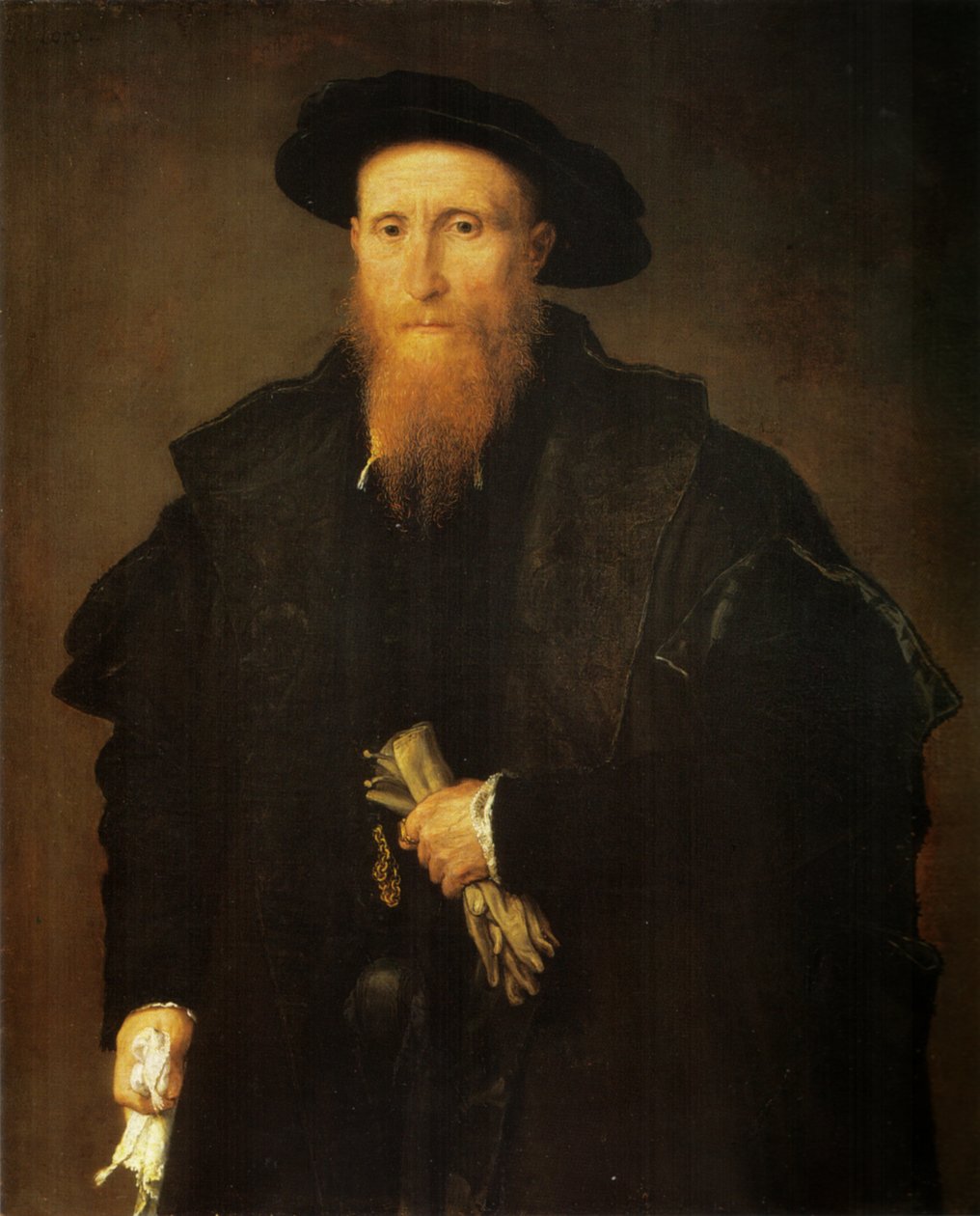Portrét starého muže v rukavicích od Lorenzo Lotto
