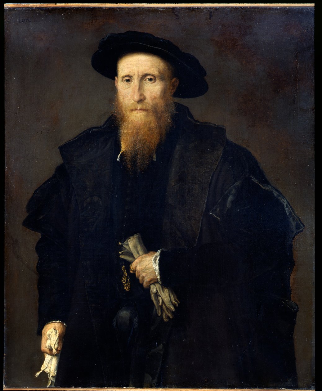 Portrét staršího pána s rukavicemi (Liberale da Pinedel?) od Lorenzo Lotto