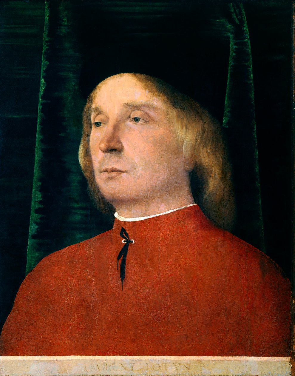 Portrét mladého muže v červeném obleku od Lorenza Lotta (1480 cca 1556), olej na desce, 40x32 cm od Lorenzo Lotto