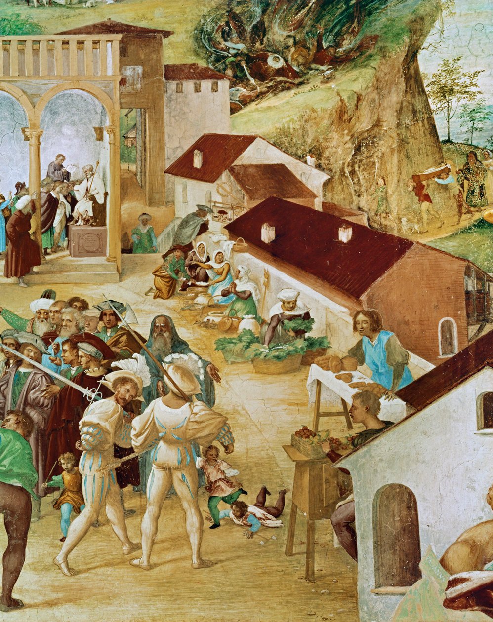 Pravá strana Capella Suardi, kostel Santa Barbara v ... (nástěnná malba) od Lorenzo Lotto