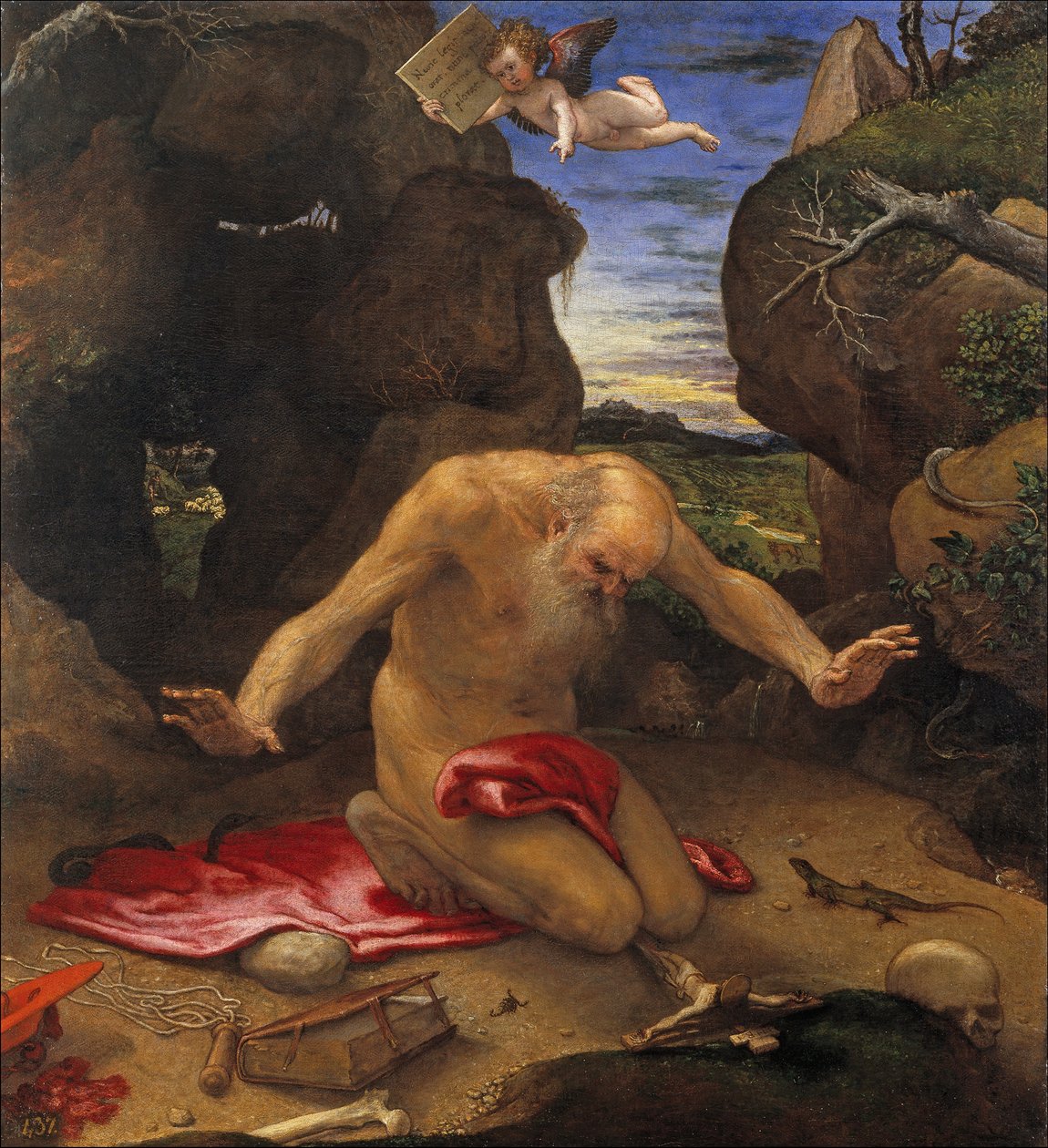 Saint Jerome - Lotto, Lorenzo (1480-1556) - 1546 - Olej na plátně - 99x90 - Museo del Prado, Madrid od Lorenzo Lotto